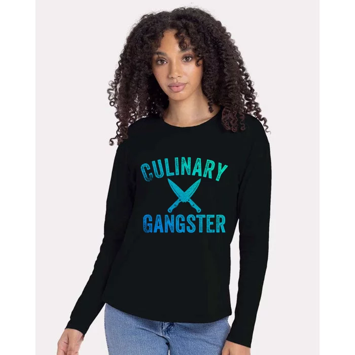 Culinary Gangster Cooking Themed Chefs Cooking Enthusiasts Meaningful Gift Womens Cotton Relaxed Long Sleeve T-Shirt