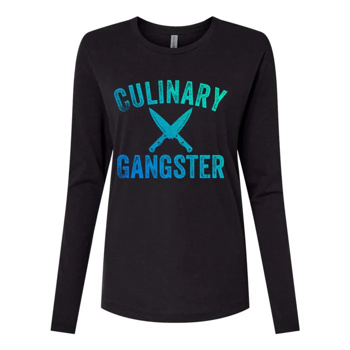 Culinary Gangster Cooking Themed Chefs Cooking Enthusiasts Meaningful Gift Womens Cotton Relaxed Long Sleeve T-Shirt