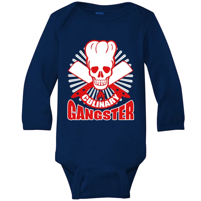 Culinary Gangster Chef Cooking Kitchen Food Master Gift Baby Long Sleeve Bodysuit