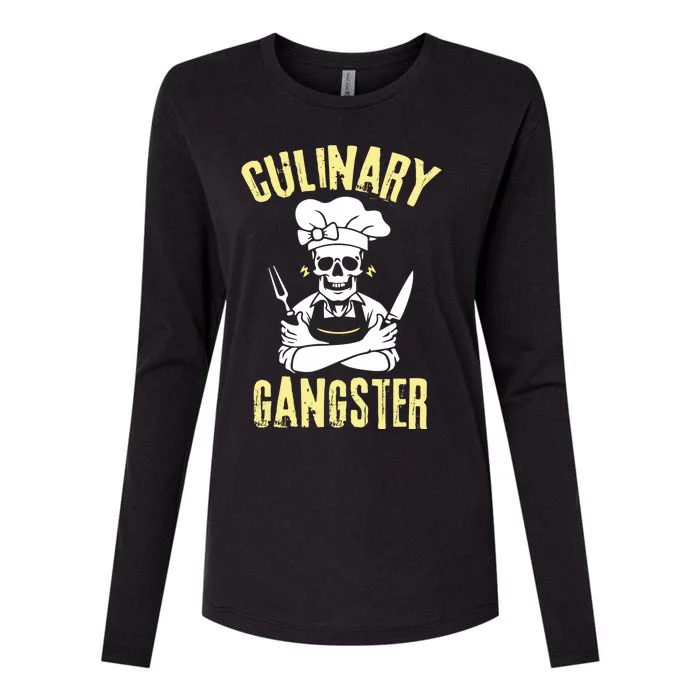 Culinary Gangster Cool Cooking Cook Restaurant Chef Gift Womens Cotton Relaxed Long Sleeve T-Shirt