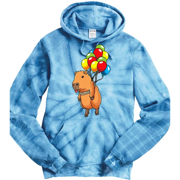 Capybara Giant Cavy Rodent With Balloons Capybara Tie Dye Hoodie