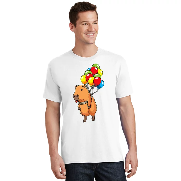 Capybara Giant Cavy Rodent With Balloons Capybara T-Shirt