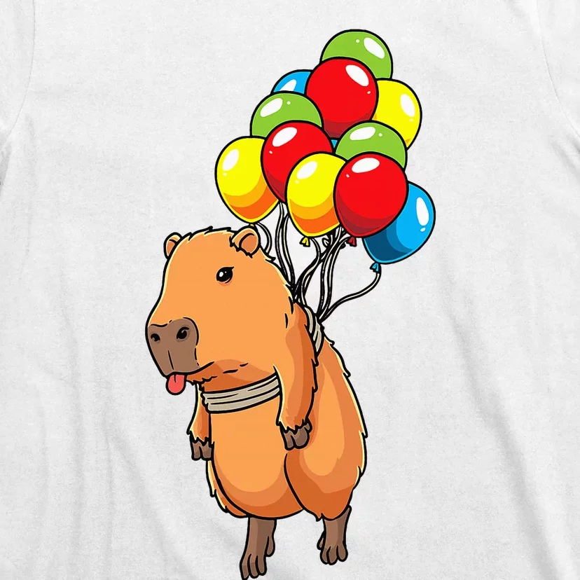 Capybara Giant Cavy Rodent With Balloons Capybara T-Shirt