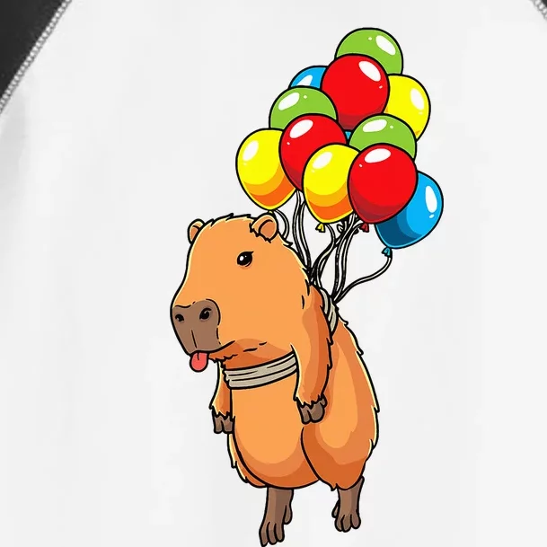 Capybara Giant Cavy Rodent With Balloons Capybara Toddler Fine Jersey T-Shirt