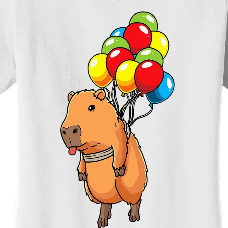 Capybara Giant Cavy Rodent With Balloons Capybara Women's T-Shirt