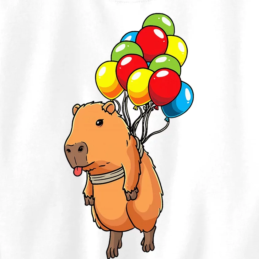 Capybara Giant Cavy Rodent With Balloons Capybara Kids Sweatshirt