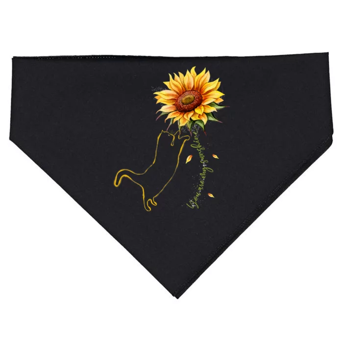 Cat Graphic Cat Sunflower Cat Sunshine Cat Lover USA-Made Doggie Bandana