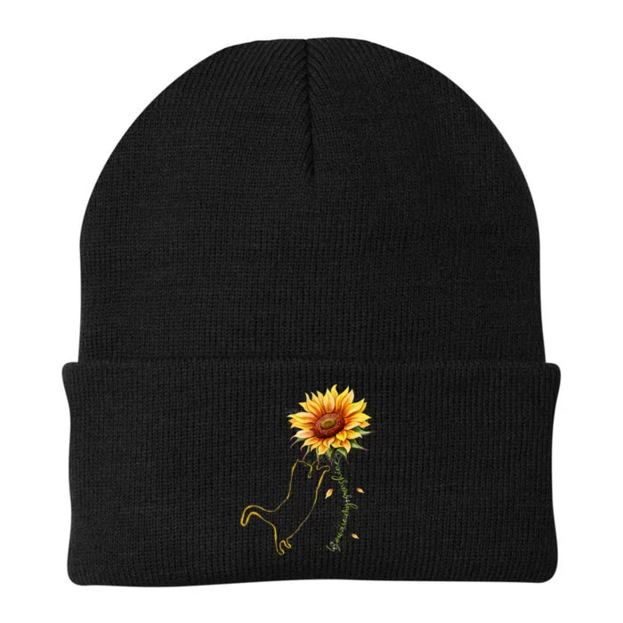 Cat Graphic Cat Sunflower Cat Sunshine Cat Lover Knit Cap Winter Beanie