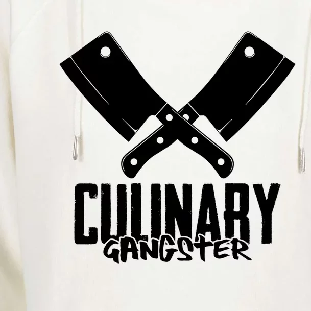 Culinary Gangster Chef Knife For Culinary Artist Cook Chef Cute Gift Womens Funnel Neck Pullover Hood