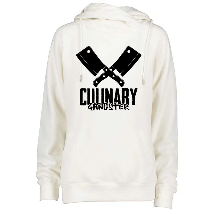 Culinary Gangster Chef Knife For Culinary Artist Cook Chef Cute Gift Womens Funnel Neck Pullover Hood