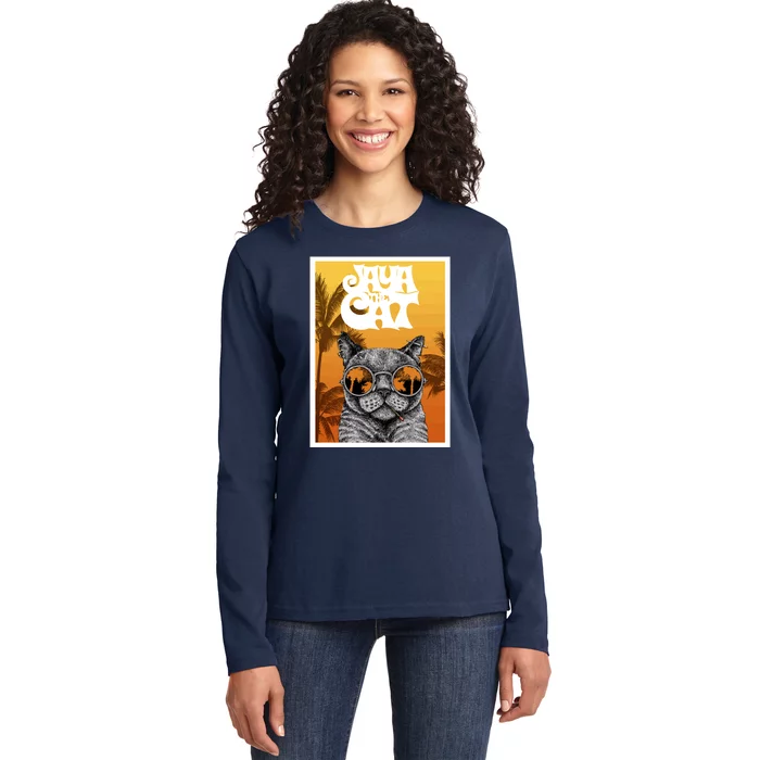 Cats Glasses Ladies Long Sleeve Shirt