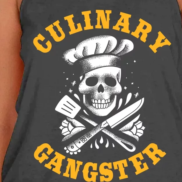 Culinary Gangster Cool Cooking Guru Gift Women's Knotted Racerback Tank