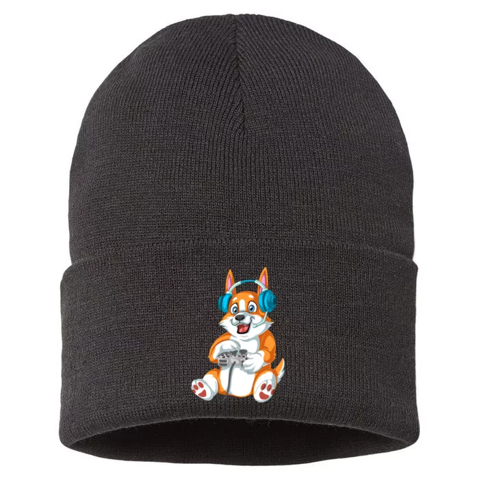 Corgi Gamer Sustainable Knit Beanie