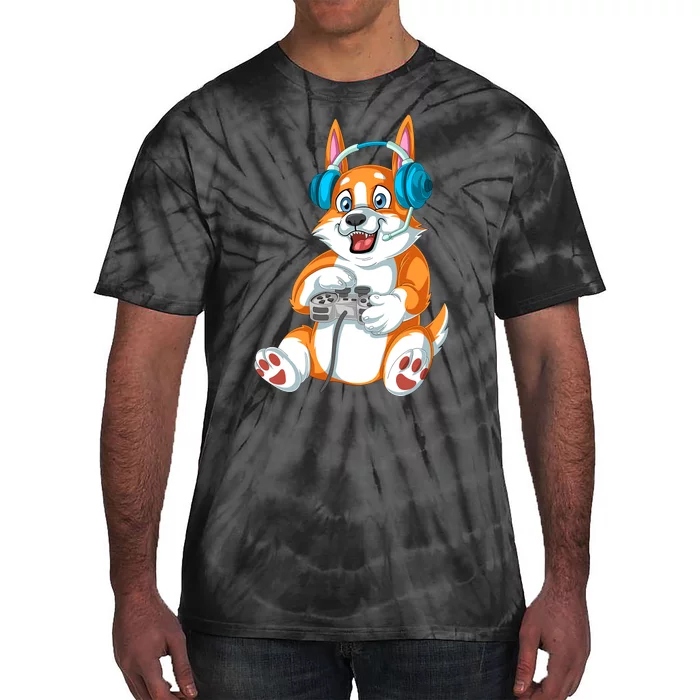 Corgi Gamer Tie-Dye T-Shirt