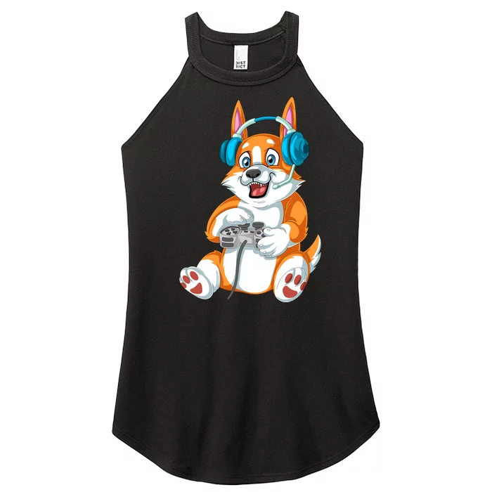 Corgi Gamer Women’s Perfect Tri Rocker Tank