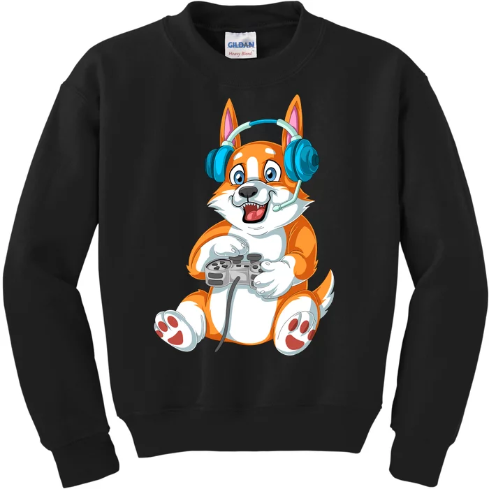 Corgi Gamer Kids Sweatshirt