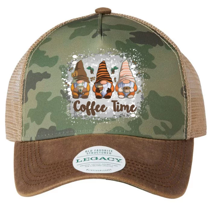 Cute Gnomes Coffee Time Caffeine Legacy Tie Dye Trucker Hat