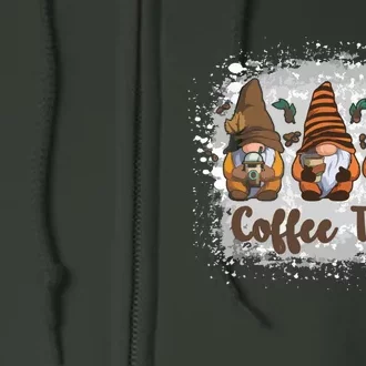 Cute Gnomes Coffee Time Caffeine Full Zip Hoodie