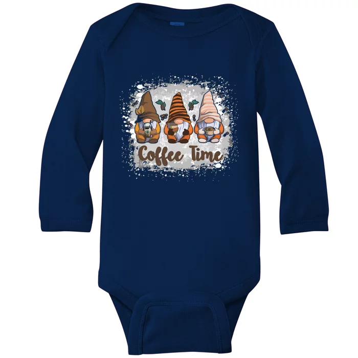 Cute Gnomes Coffee Time Caffeine Baby Long Sleeve Bodysuit