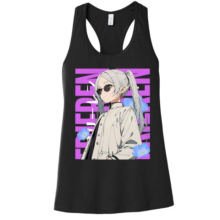 Cool Graphic Chill Day With Frieren Women's Racerback Tank