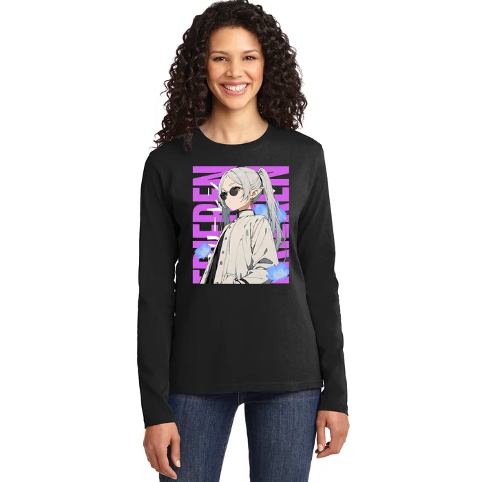 Cool Graphic Chill Day With Frieren Ladies Long Sleeve Shirt