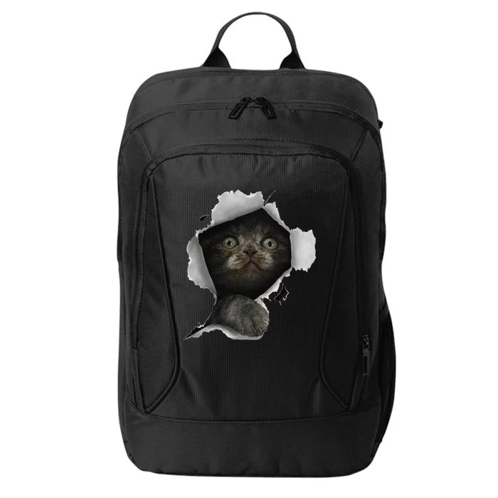 Cat Gray Cat Cat Torn Cloth Kitten City Backpack