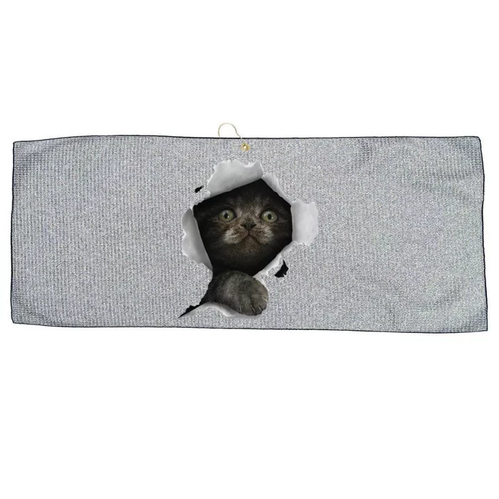 Cat Gray Cat Cat Torn Cloth Kitten Large Microfiber Waffle Golf Towel