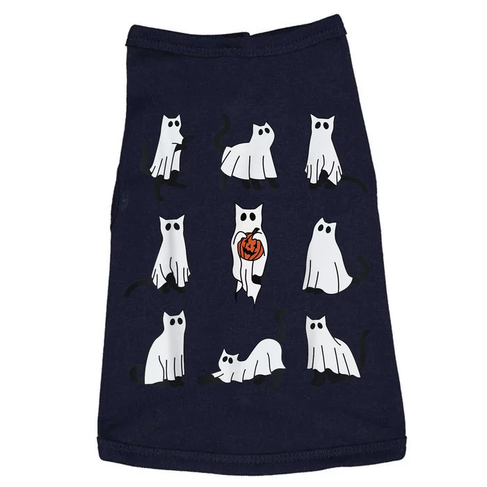 Cute Ghost Cat Funny Halloween Cat Design Ghost Cat Doggie Tank