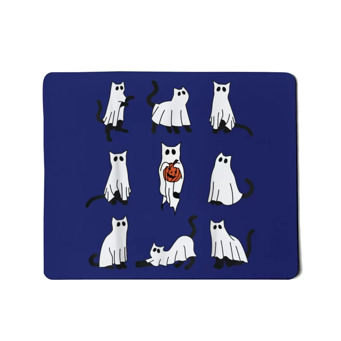 Cute Ghost Cat Funny Halloween Cat Design Ghost Cat Mousepad