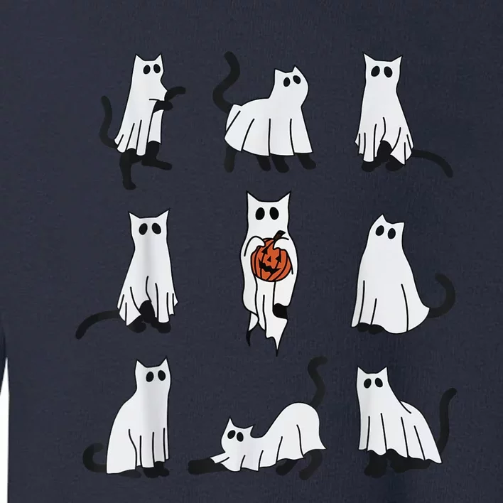 Cute Ghost Cat Funny Halloween Cat Design Ghost Cat Toddler Sweatshirt