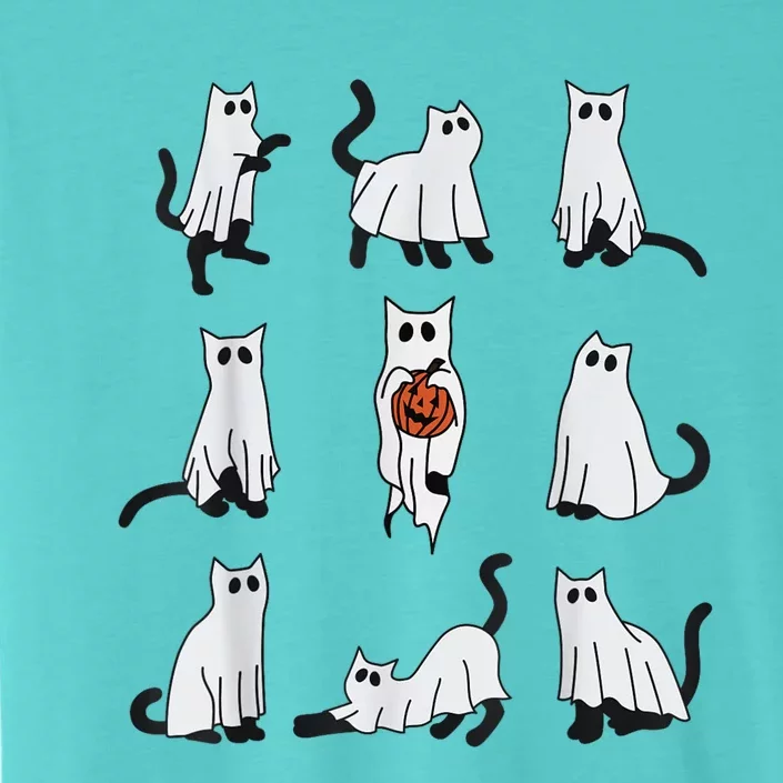 Cute Ghost Cat Funny Halloween Cat Design Ghost Cat ChromaSoft Performance T-Shirt