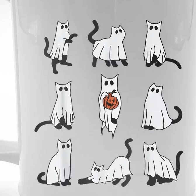 Cute Ghost Cat Funny Halloween Cat Design Ghost Cat Front & Back Beer Stein