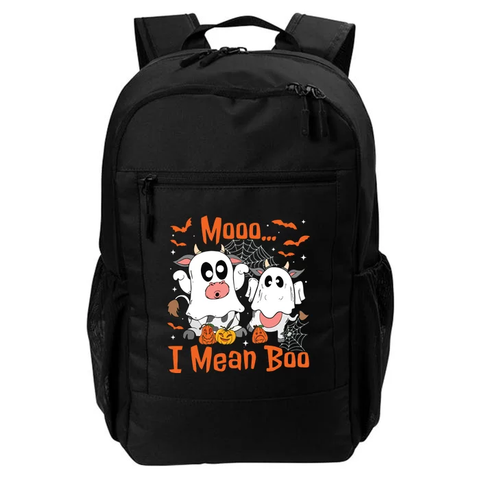 Cute Ghost Cow Moo I Mean Boo Halloween Funny Cow Lover Daily Commute Backpack