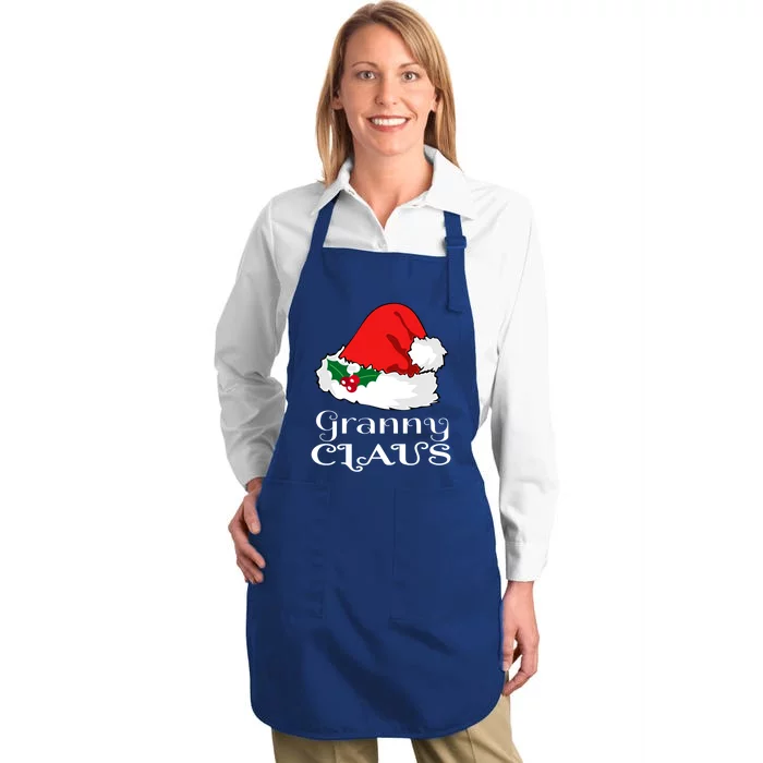 Christmas Granny Claus Matching Pajama Santa Hat Xmeaningful Giftmas Funny Gift Full-Length Apron With Pocket