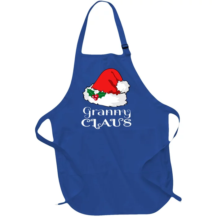 Christmas Granny Claus Matching Pajama Santa Hat Xmeaningful Giftmas Funny Gift Full-Length Apron With Pocket