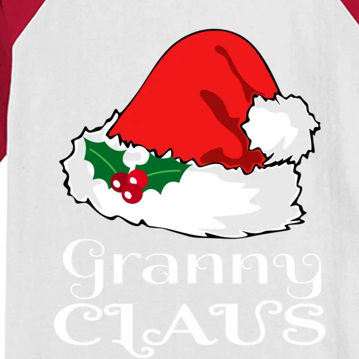 Christmas Granny Claus Matching Pajama Santa Hat Xmeaningful Giftmas Funny Gift Kids Colorblock Raglan Jersey