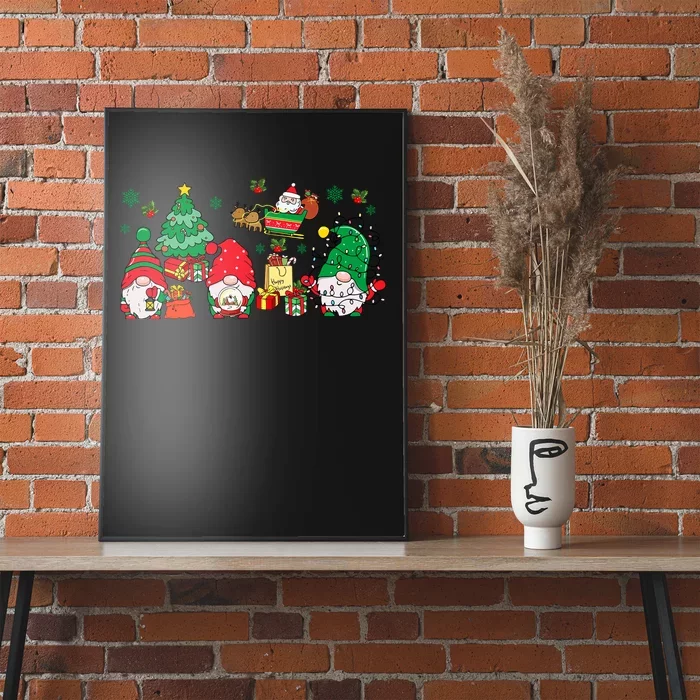 Cute Gnomes Christmas Santa Claus Gnome Xmas Family Matching Poster