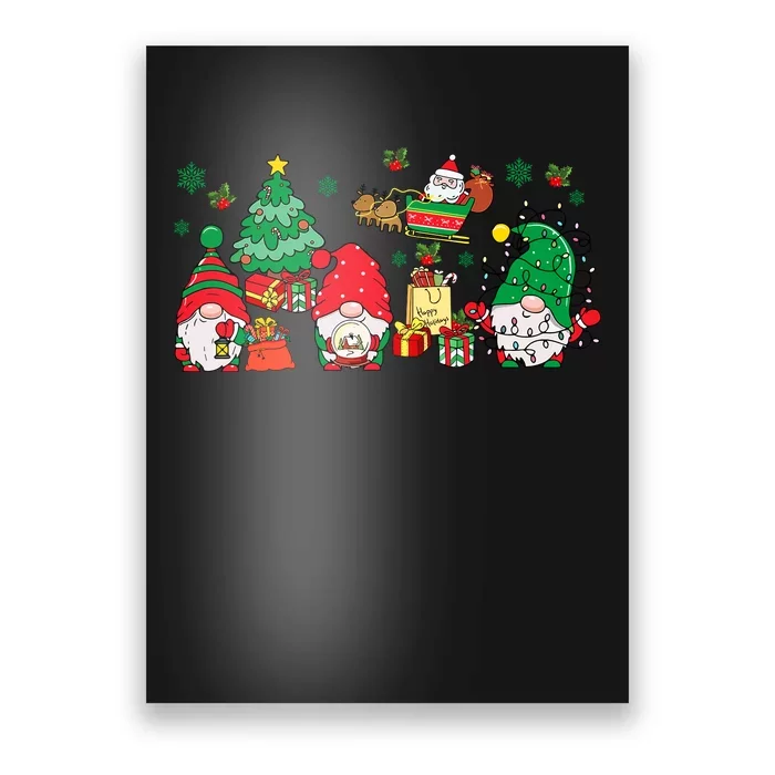 Cute Gnomes Christmas Santa Claus Gnome Xmas Family Matching Poster