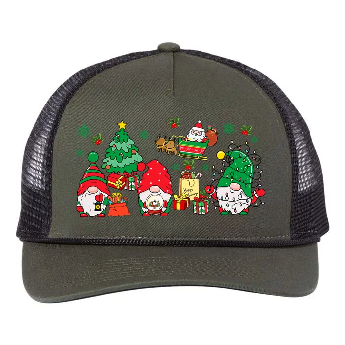 Cute Gnomes Christmas Santa Claus Gnome Xmas Family Matching Retro Rope Trucker Hat Cap