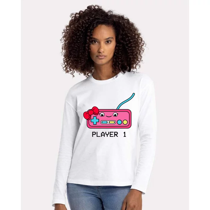 Cute Game Controller Kawaii Joystick Funny Gamer Girl Matching Gamer Couple Womens Cotton Relaxed Long Sleeve T-Shirt