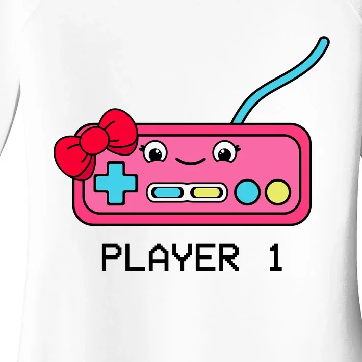 Cute Game Controller Kawaii Joystick Funny Gamer Girl Matching Gamer Couple Women's Perfect Tri Tunic Long Sleeve Shirt