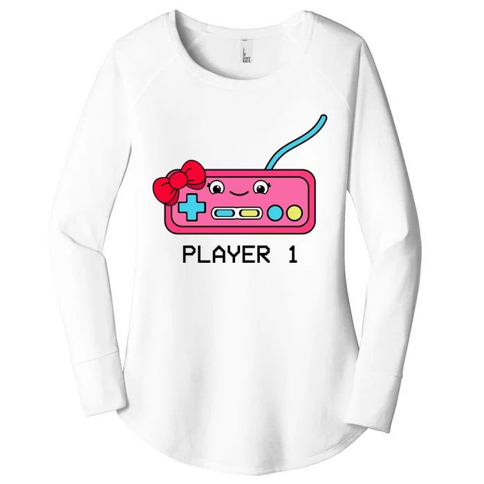 Cute Game Controller Kawaii Joystick Funny Gamer Girl Matching Gamer Couple Women's Perfect Tri Tunic Long Sleeve Shirt