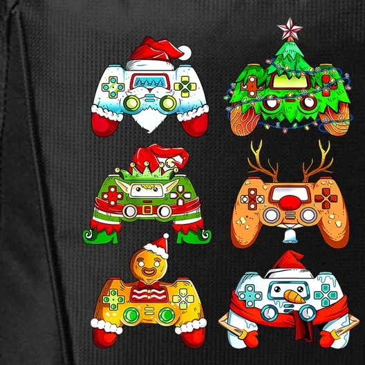 Christmas Gamer Controller Holiday Gift City Backpack