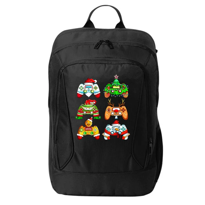 Christmas Gamer Controller Holiday Gift City Backpack