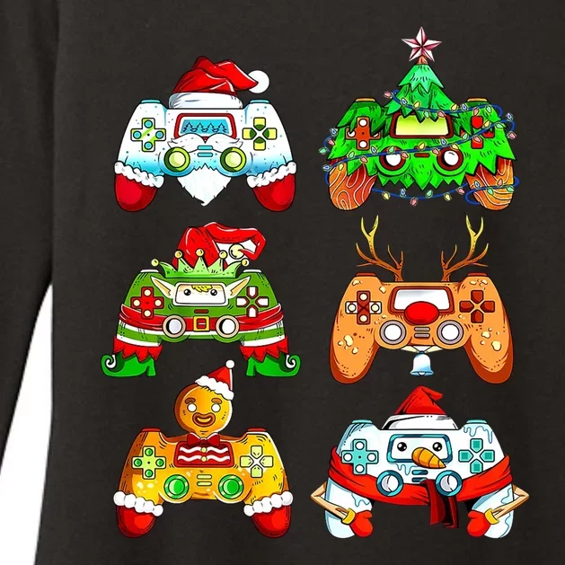 Christmas Gamer Controller Holiday Gift Womens CVC Long Sleeve Shirt