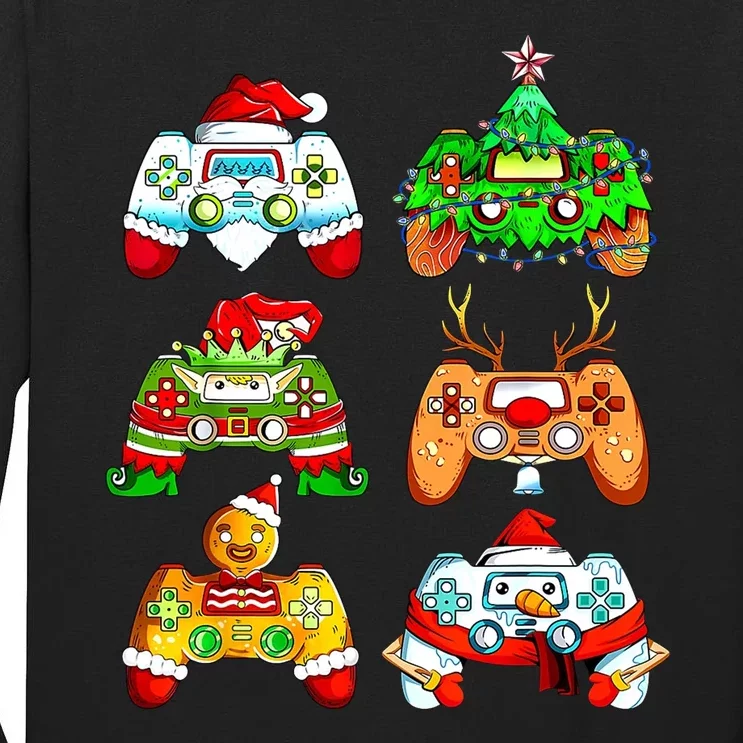 Christmas Gamer Controller Holiday Gift Tall Long Sleeve T-Shirt