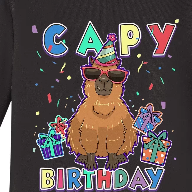 capybara gifts capy birthday happy birthday capybara Baby Long Sleeve Bodysuit