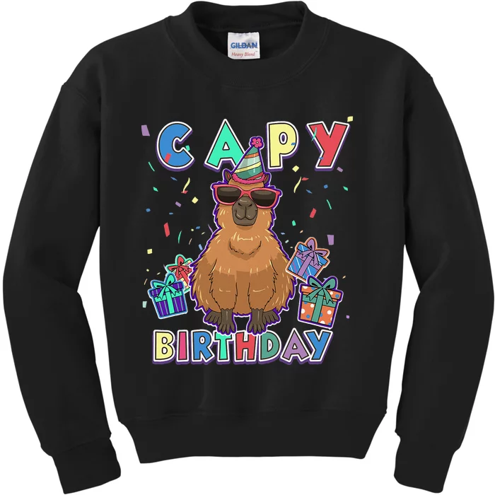 capybara gifts capy birthday happy birthday capybara Kids Sweatshirt