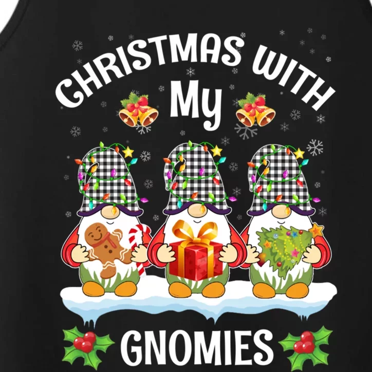 Cute Gnome Christmas Funny Holiday Christmas With My Gnomies Gift Performance Tank