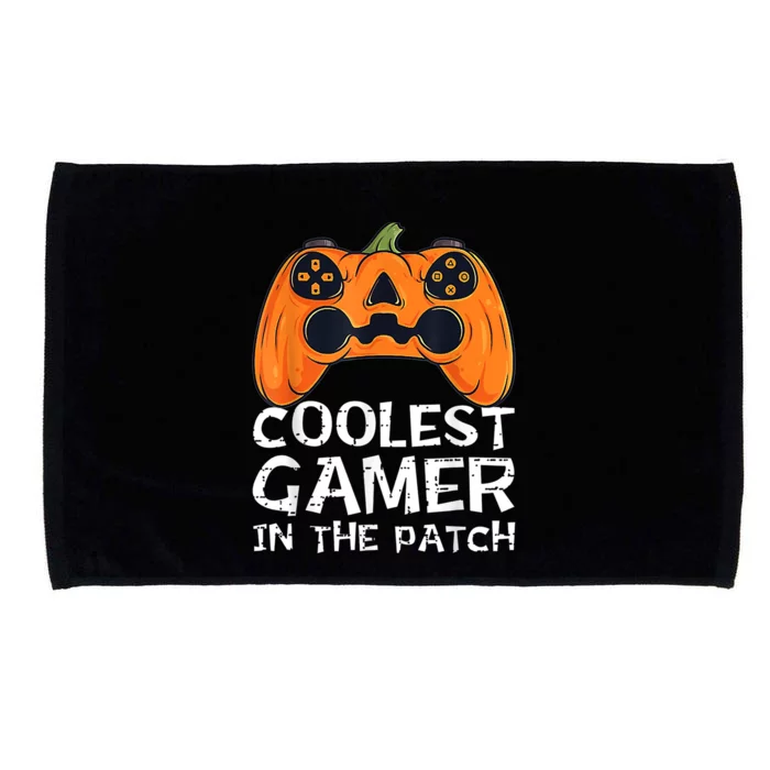 Coolest Gamer Controller Pumpkin Halloween Vibe Costume Gift Microfiber Hand Towel